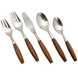 WOODEN DETAILS CUTLERY SET OF 30 PCS FOR 6 GUESTS