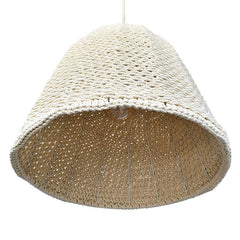 PENDANT LIGHT OFF WHITE ROPE - Chora Mykonos