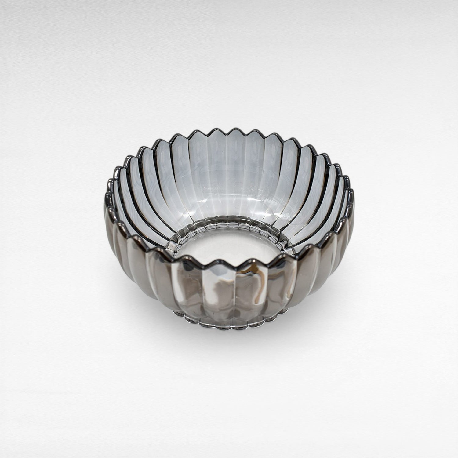 GREY FLOWER ROUND SERVING BOWL