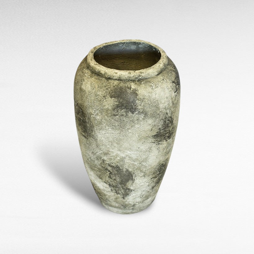 TERRACOTTA ANTIQUE COATING GREEN PLANTER W30 |D30 |H50 CM
