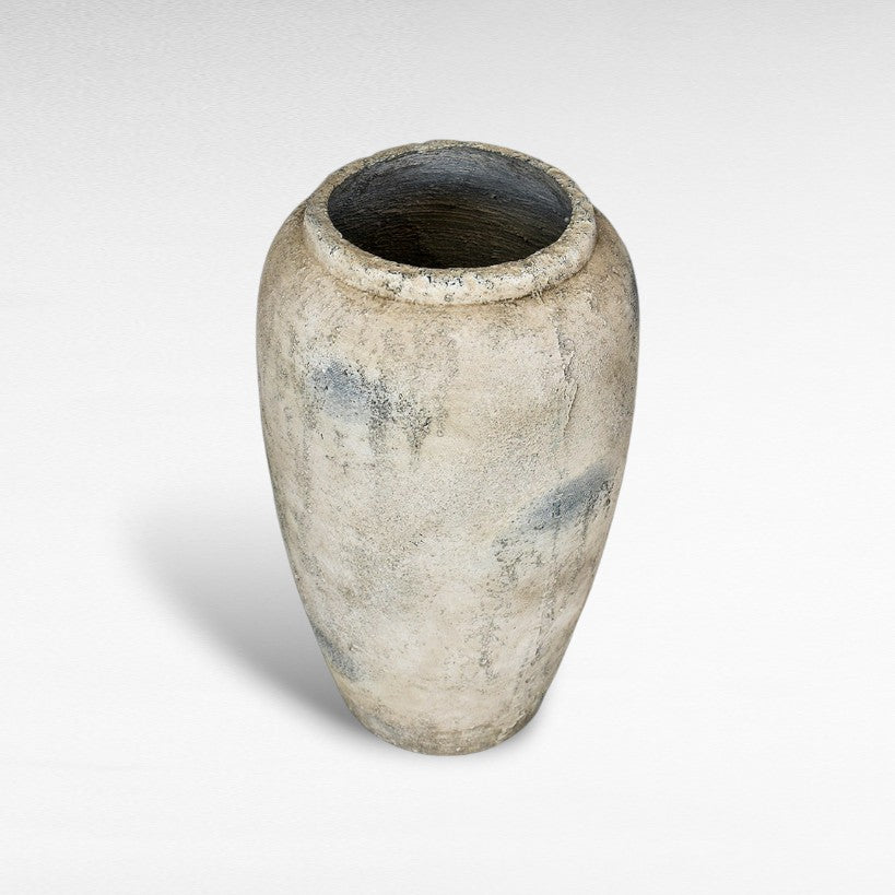 TERRACOTTA ANTIQUE COATING GREY PLANTER W30 |D30 |H50 CM