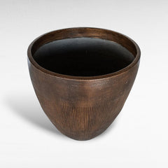 TERACOTTA POT WITH DARK BROWN FINISH - Chora Mykonos