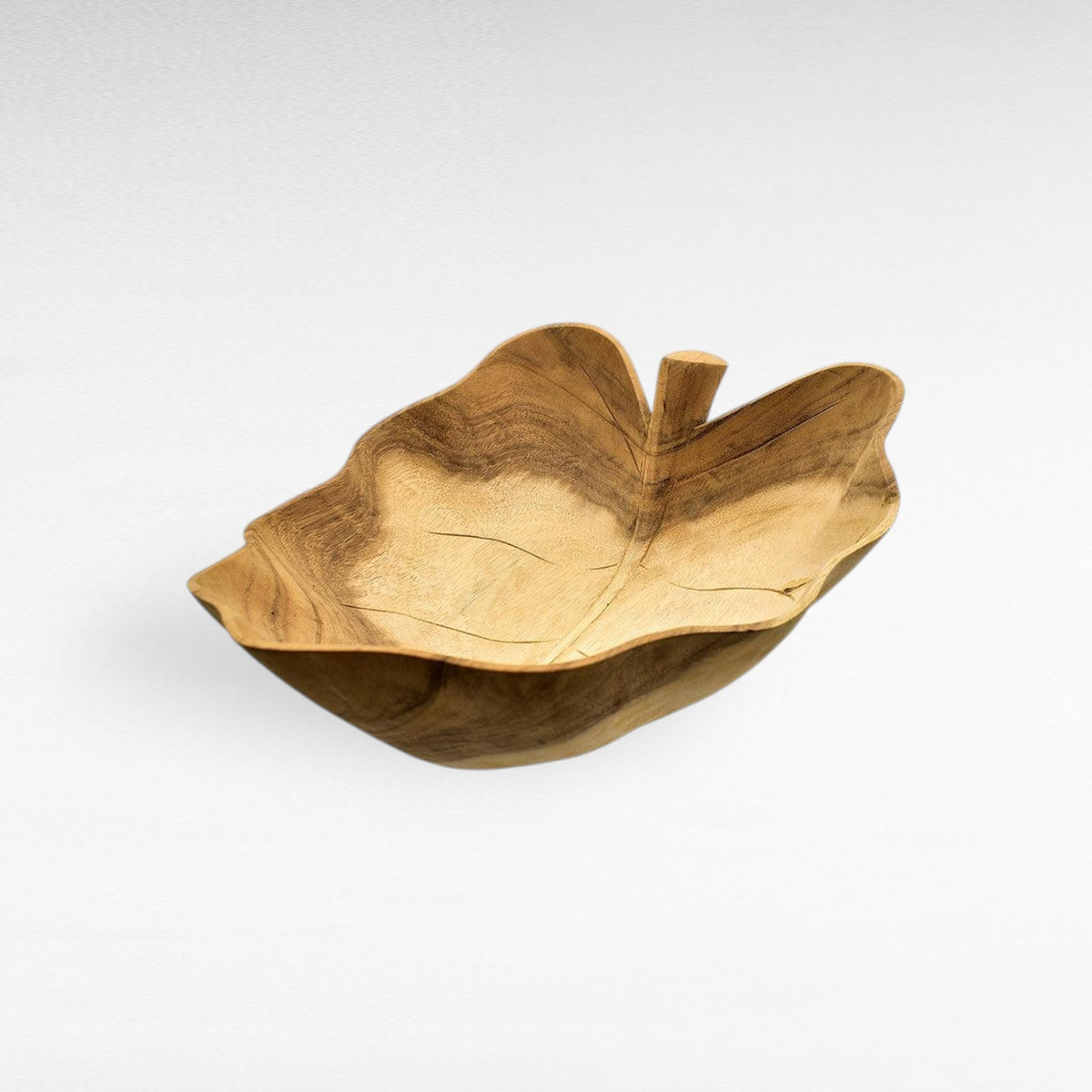 LEAF WOODEN BOWL 40cm - Chora Mykonos