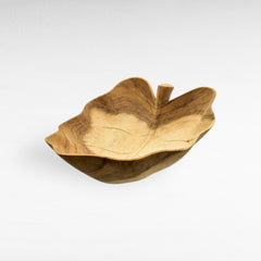 LEAF WOODEN BOWL 40cm - Chora Mykonos