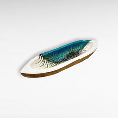 HANDPAINTED TEAK BOWL MULTICOLOR BOAT - Chora Mykonos