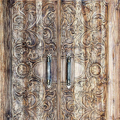 TEAK WOODEN DOOR - Chora Mykonos