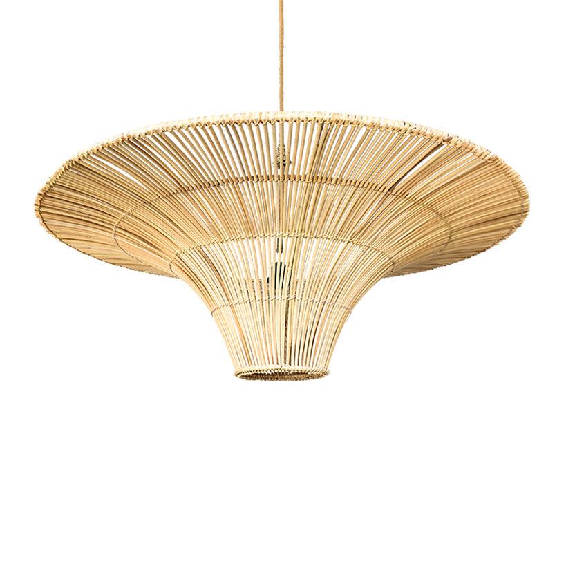 Small Upside Down Natural Bamboo Lamp - Chora Barefoot Luxury Living