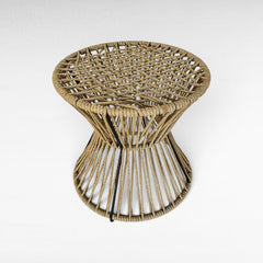 METAL AND NATURAL ROPE SIDE TABLE 60x60x60cm - Chora Mykonos