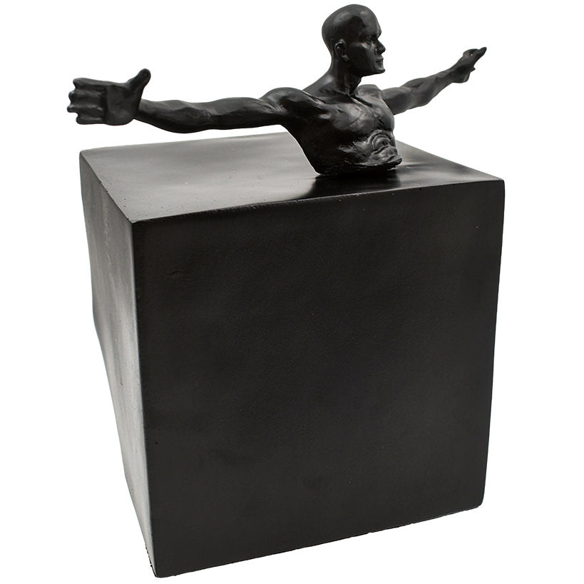 BLACK FIGURINE INSIDE BLACK STAND