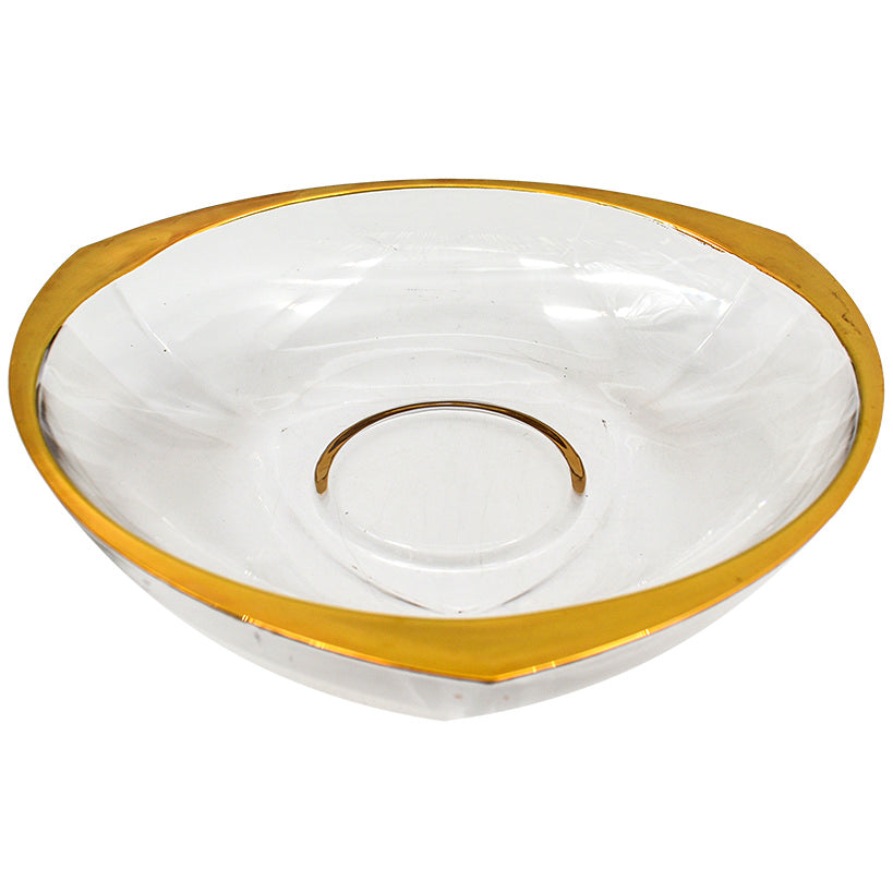 CRYSTAL AND GOLD SERVING BOWL