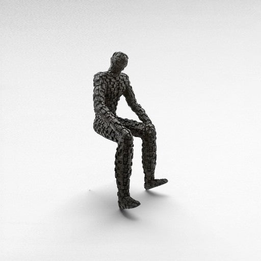 SITTED THINKING MAN BLACK