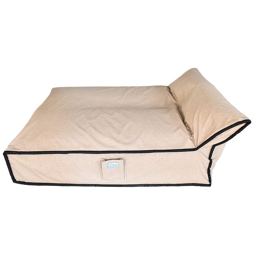 TAYLOR MADE TWO PERSON LOUNGER LONG PVC BEIGE&BLACK - Chora Mykonos