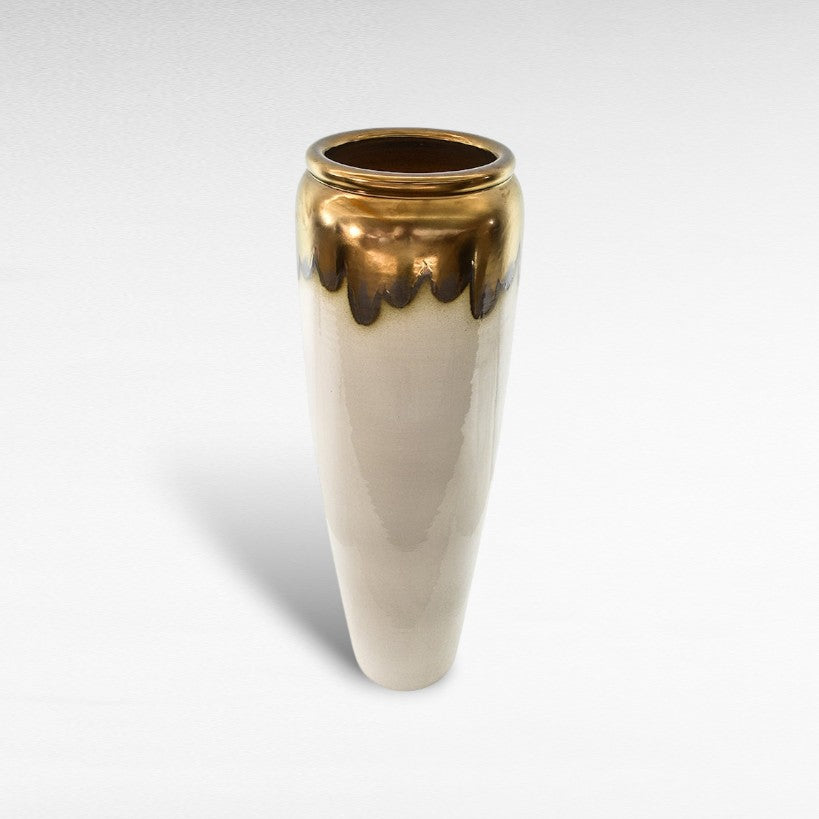CERAMIC PLANTER WITH ENAMEL PAINTING Φ40 |Η120 CM