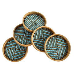 Set of 5 Beaded Coasters - Chora Barefoot Luxury Living