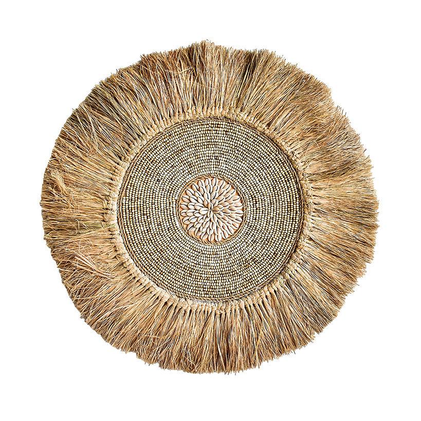 Natural Set of 3 Wall Deco with Beads, Shells & Grass - Chora Barefoot Luxury Living