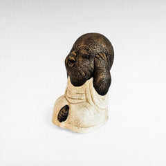 BLIND-DEAF-MUTE SET OF 3 SHAOLINS WHITE H.20 CM - Chora Mykonos
