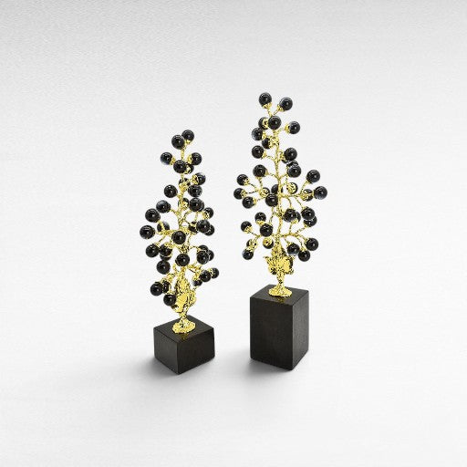 TREES WITH BLACK AGATE SET OF 2