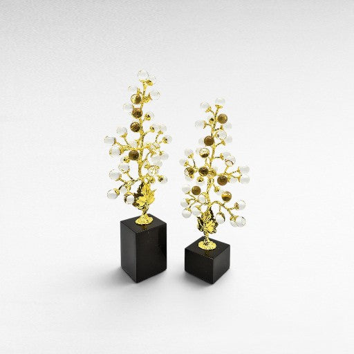 TREES WITH TRANSPARENT QUARTZ SET OF 2