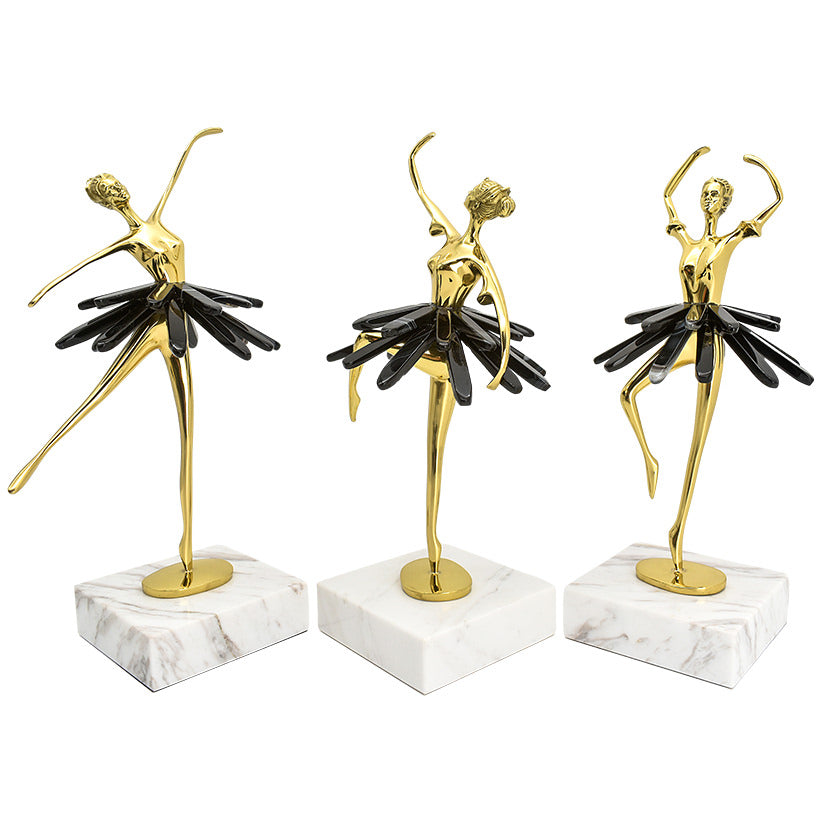 BALLERINAS WITH BLACK ONYX SET OF 3