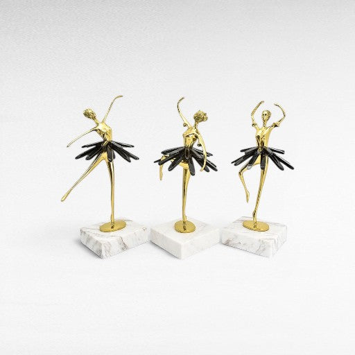 BALLERINAS WITH BLACK ONYX SET OF 3