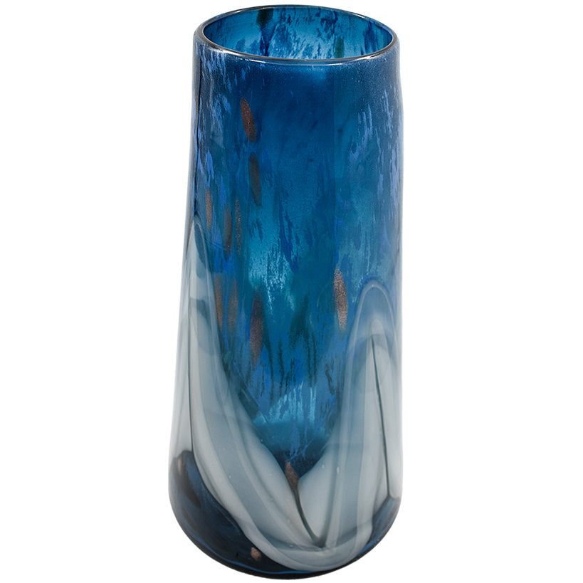 BLUE PATTERN CRYSTAL VASE