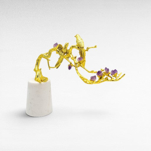 SINGING BIRD ON AMETHYST TREE