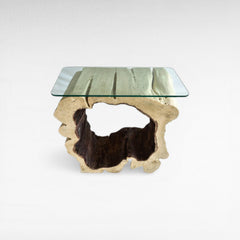 BLEACH TAMARINE CONSOLE TABLE W/ GLASS - Chora Mykonos