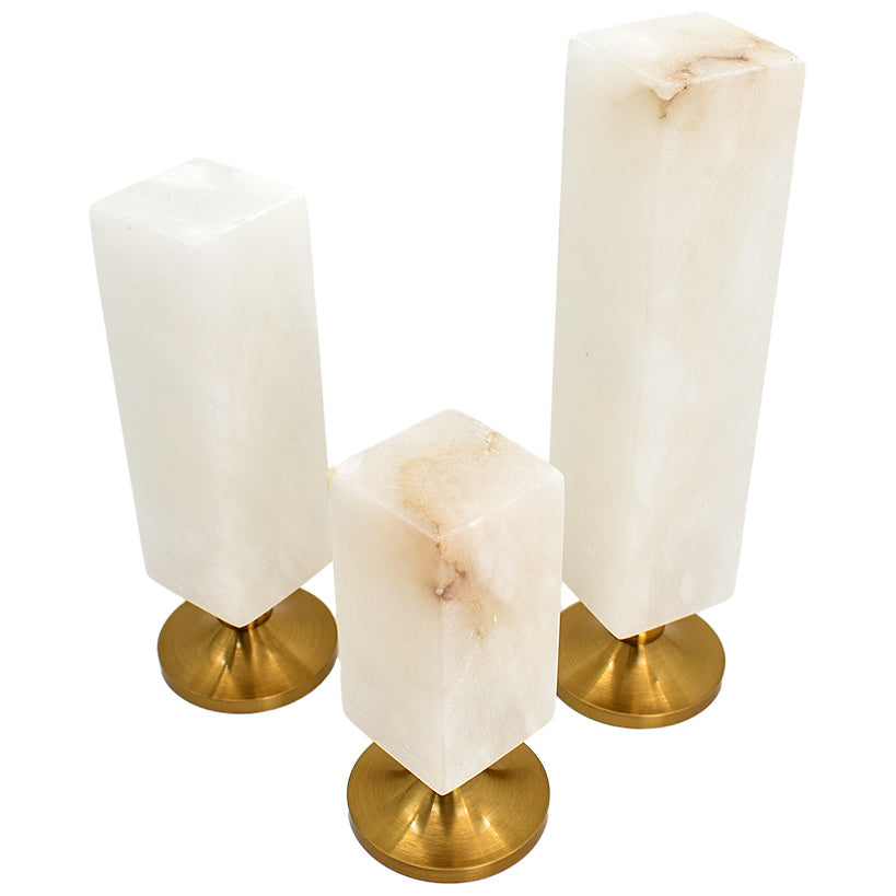 MARBLE CANDLE HOLDER SET OF 3