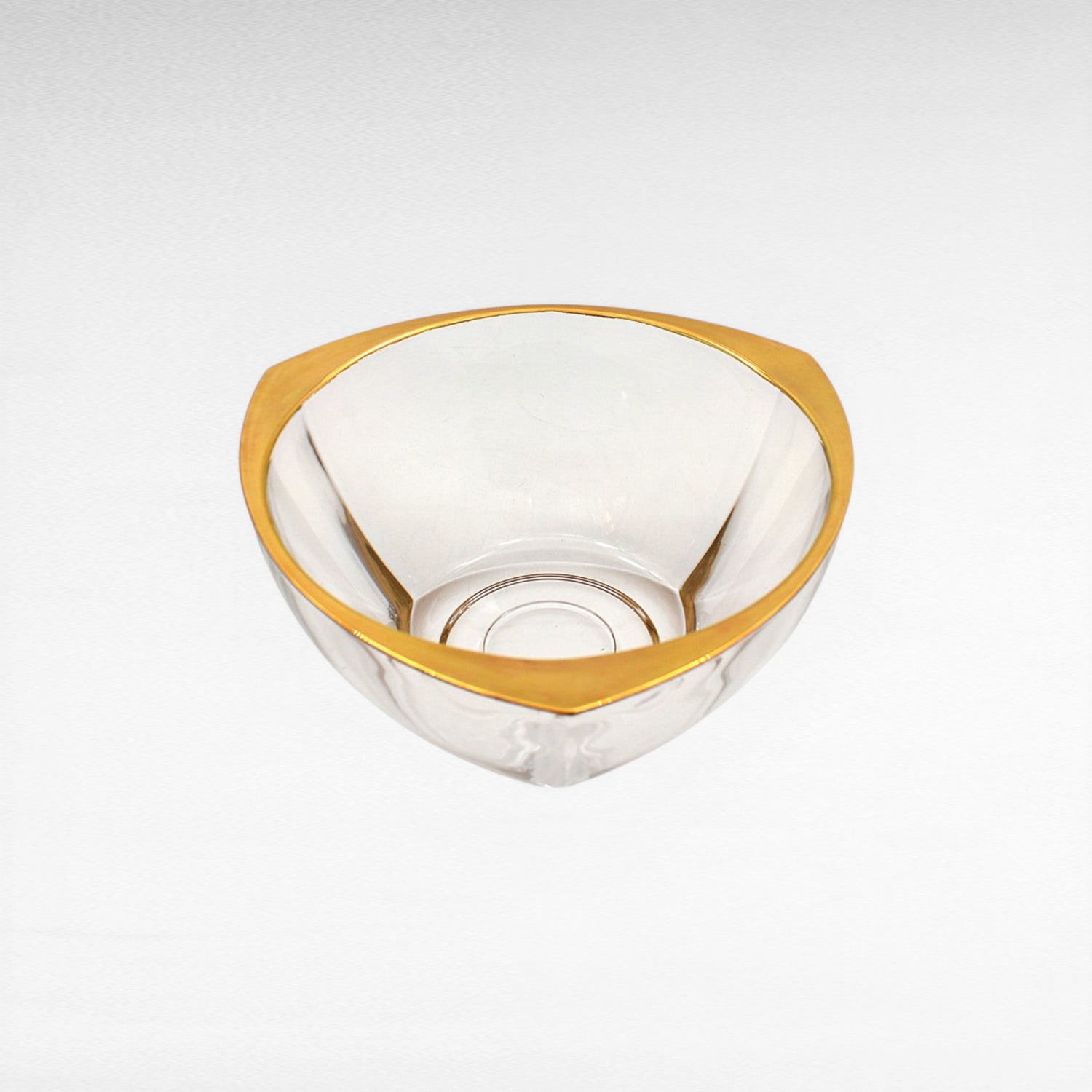 CRYSTAL AND GOLD SERVING BOWL