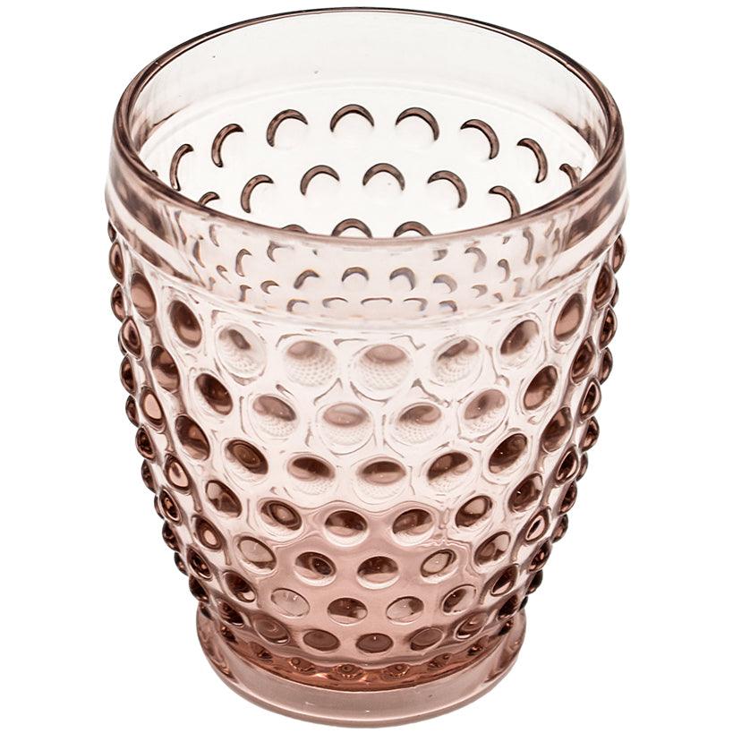 BABY PINK BUBBLE WATER GLASS 300 ML 9x9x11cm - Chora Mykonos