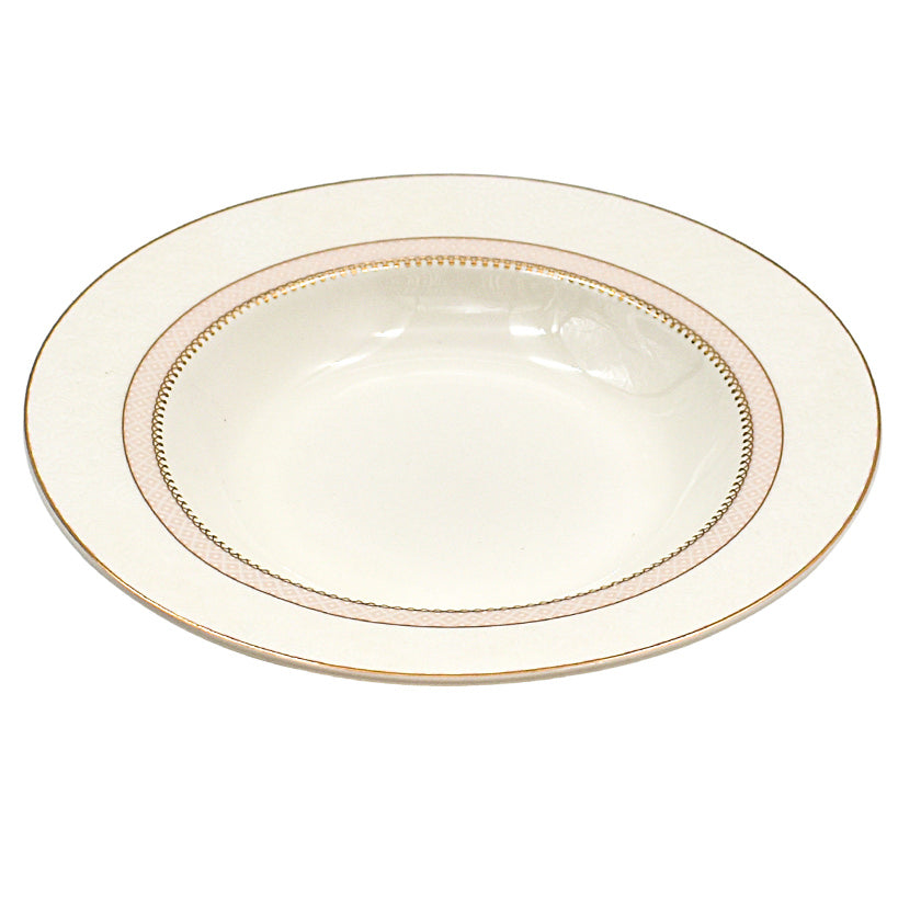 WHITE / PINK PORCELAIN DINNERWARE SET OF 24