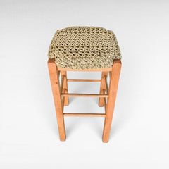 WOOD & ROPE NATURAL BAR STOOL 40x40x80 - Chora Mykonos