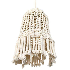 ROPE PENDANT LIGHT OFF WHITE BELL SHAPE - Chora Mykonos