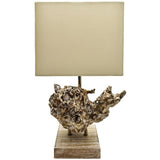 WOODEN TABLE LAMP 57x35x33cm - Chora Mykonos