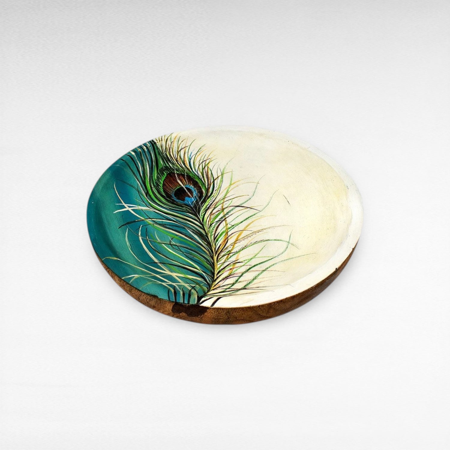 BOWL TEAK WOOD HANDPAINTED - Chora Mykonos