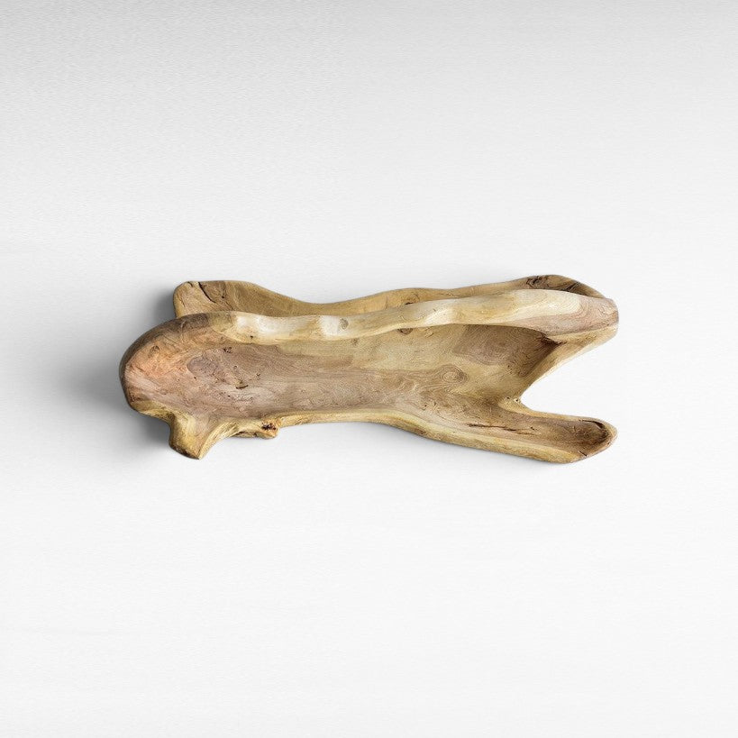 DECOR TRAY WOOD NATURAL 75x35x30cm - Chora Mykonos