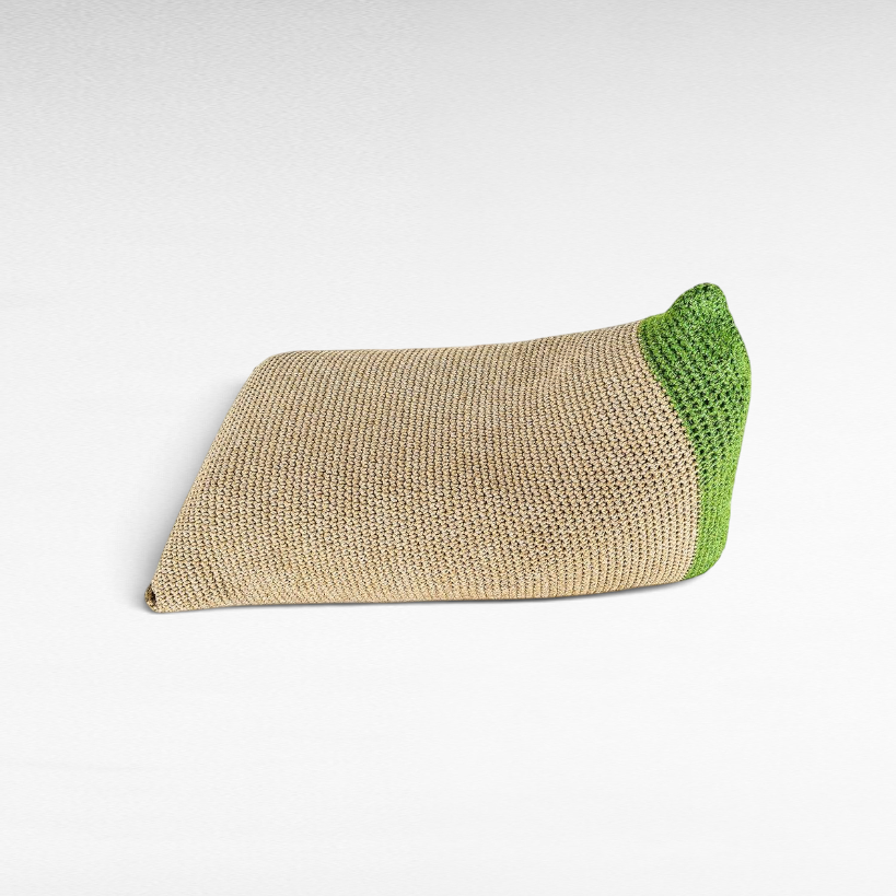 POUF ROPE NATURAL AND GREEN 150x75x70cm - Chora Mykonos