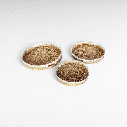 TRAY RATTAN SET OF 3 - Chora Mykonos