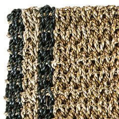 SEAGRASS DOORMAT NATURAL BLACK - Chora Mykonos