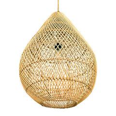 LAMP BAMBOO NATURAL PEAR SHAPED LARGE - Chora Mykonos