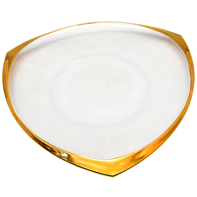 CRYSTAL AND GOLD SERVING TRAY