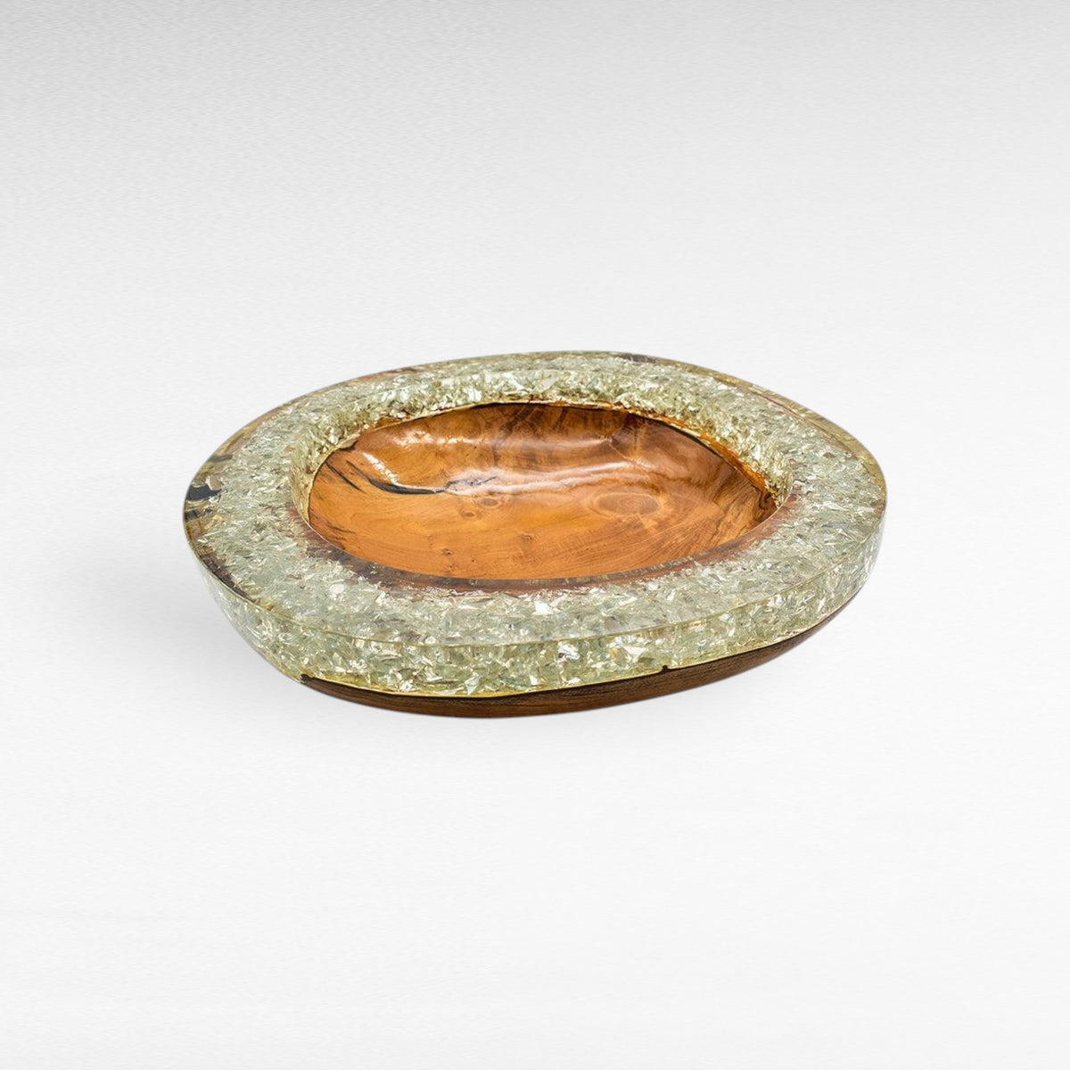 TEAK BOWL RESIN WHITE 34x35x6cm - Chora Mykonos