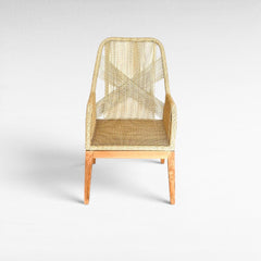 CHAIR TEAK WOOD WITH SYNTHETIC RATTAN - Chora Mykonos