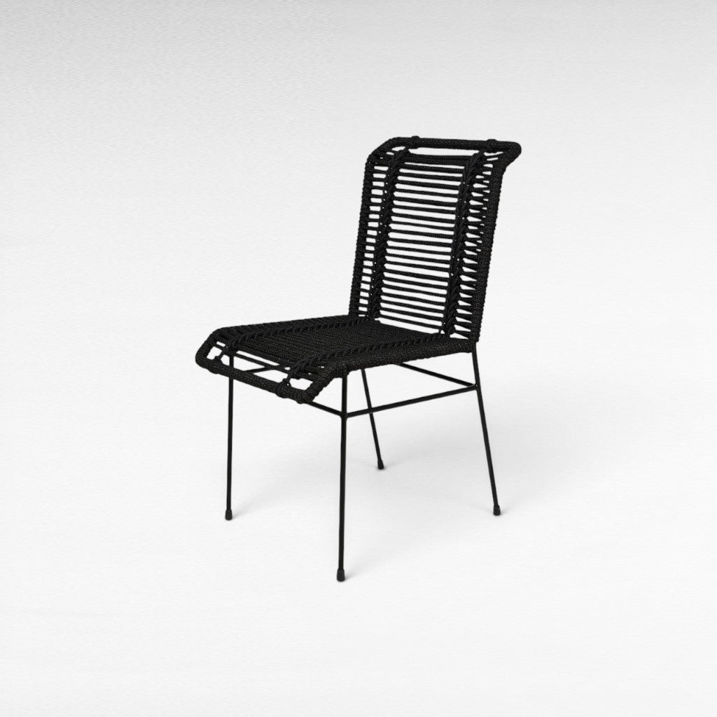 IRON FRAME DINING CHAIR COTTON ROPE W62 |D45 |H85 CM