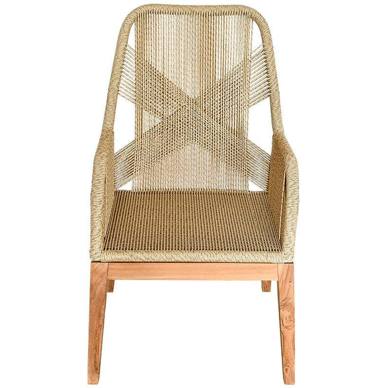 TEAK CHAIR WITH SYNTHETIC RAFFIA