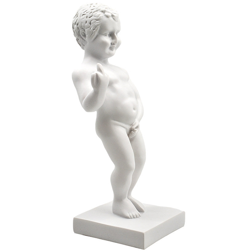 White Statue of Attitude – Playful Rebellion in Décor