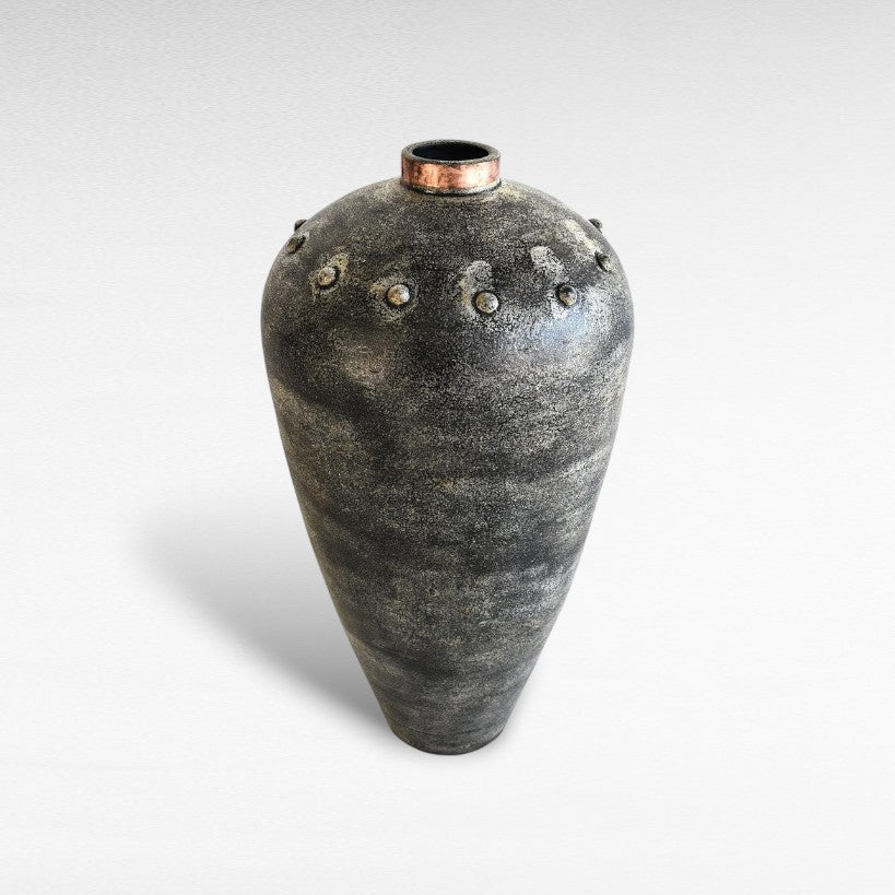 POT WITH COPPER RING - Chora Mykonos
