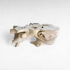 BLEACHED SUAR CONSOLE TABLE W/ GLASS 150x50x80cm - Chora Mykonos