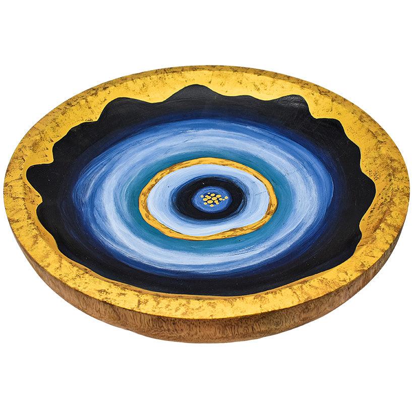 HANDPAINTED TEAK BOWL - Chora Mykonos