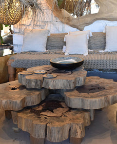 HANDPAINTED TEAK BOWL - Chora Mykonos